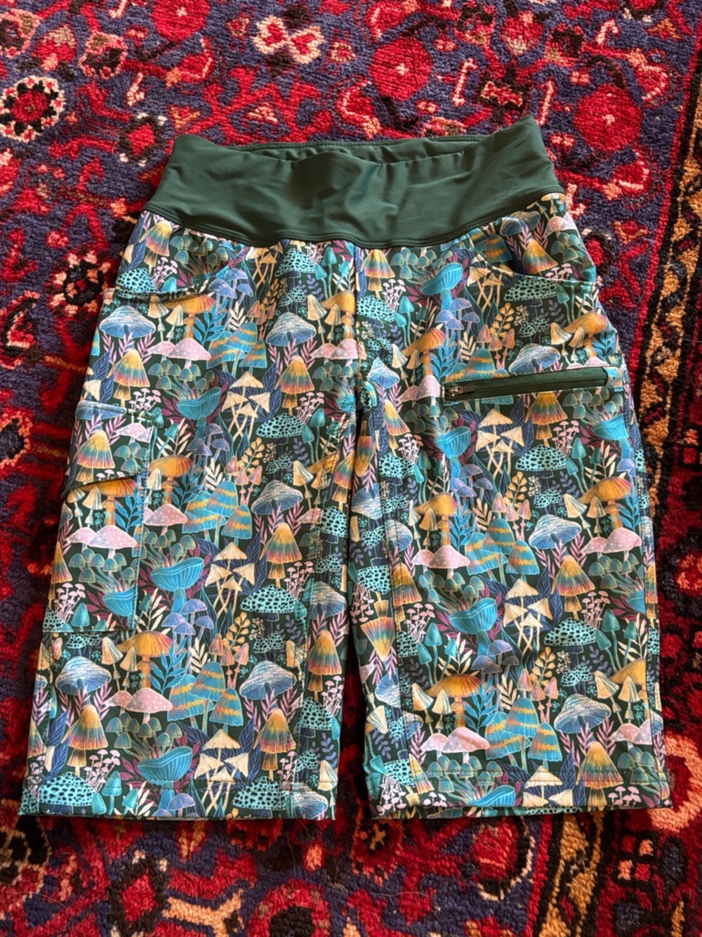 Women’s Green Blue MTB Mushroom Bike Shorts